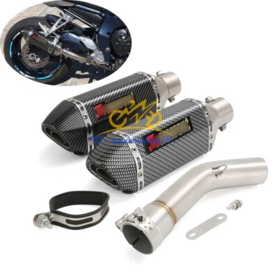 For Yamaha FZ1 2006-2015 Exhaust Mid Link Pipe Muffler Tips 310mm Slip on System - Image 1 of 4