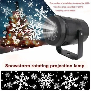 Schneeflocke Weihnachten LED Projektor Licht Laser bewegliche Landschaft Weihnachtsdeko Lampe - Bild 1 von 8
