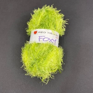 Red Heart Foxy Yarn Eyelash Fluffy 50g Skein Color Green GRASS #9630 - Picture 1 of 8