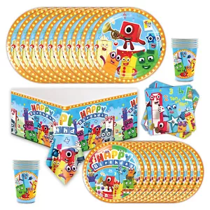 Numberblocks Decoración Cumpleaños Fiesta Suministros Set Platos Tazas Mantel Servilletas - Imagen 1 de 6