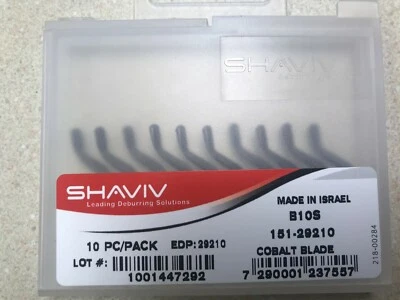 Paquete de 10 cuchillas de desbarbado cortador de cobalto Shaviv B10S #29210 - NUEVO EN CAJA Foto 1 de 3
