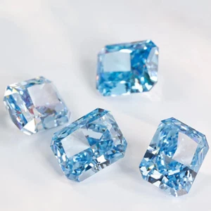 Octangle Ice Cut Aquamarine Radiant Loose Cubic Zirconia for Making Jewelry DIY - Picture 1 of 10