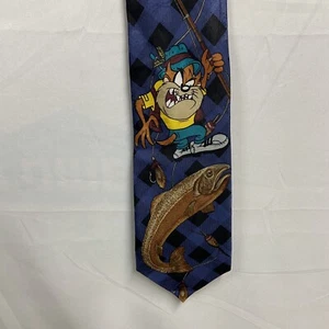 Looney Tunes Vintage Tasmanian Devil Fishing Tie Taz 1993 - Picture 1 of 9