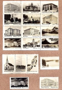 (18) Montana ~1938 REAL PHOTO STAMPS lot: Missoula Butte Glacier Helena Anaconda - Picture 1 of 3