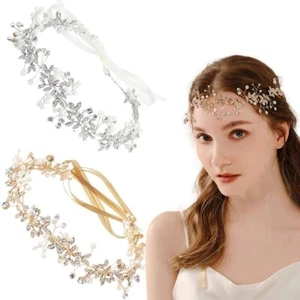 2 PCS Bridal Wedding Hair Vine Flower Girl Crystal Rhinestone Headpiece Daint... - Picture 1 of 7