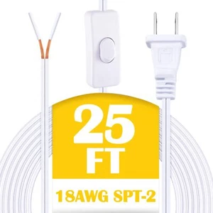 Lamp Cord with Switch Replacement Lamp Cord 18AWG SPT-2 Replacement Power Cor... - Picture 1 of 7