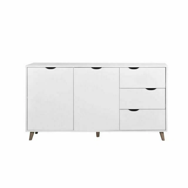 Timber Art Design UK TAD198 3 Drawers Storage Cabinet Cupboard - White