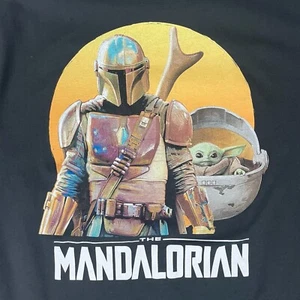 Star Wars The Mandalorian Baby Yoda Camicia Uomo Taglia Large Nera Stampa Grafica - Foto 1 di 12