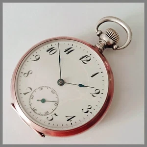 Antique JUNGHANS German Pocket Watch Silver 0.800 Excellent Working Condition! - Picture 1 of 22