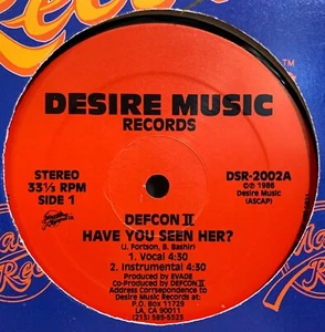DEFCON II - Have You Seen Her - US 1988 Electro Rap 12" LP  - Imagen 1 de 4