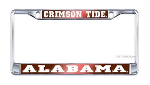UNIVERSITÀ DI ALABAMA "Crimson Tide" metallo specchiato targa / cornice etichetta - Foto 1 di 1