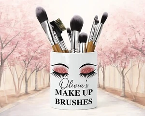 Rosegold Lidschatten Eyes Glam Make Up Aufbewahrung Topf Pinsel MUA personalisiert Name - Bild 1 von 1