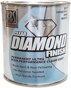 Clear Coat Paint Diamond Finish Solid Permanent Ultra High Performance 1 Quart - Picture 1 of 7