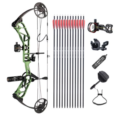 Archery Compound Bow Kit Hunting Adjustable19-70lbs Arrows Adult Shooting Target - Image 1 of 4