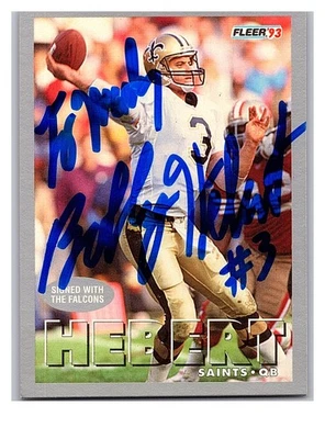 1992 Fleer - Bobby Hebert #275 signed auto autograph - Image 1 of 2