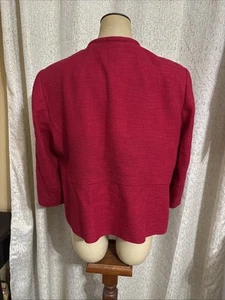 Giacca donna TALBOTS tweed rossa con bottoni davanti, nuova, taglia 16W - Foto 1 di 3
