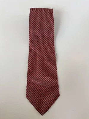 Красивый галстук ручной работы «Daniel De Fasson» 100% шелк красный/черный/золотой - Изображение 1 из 3