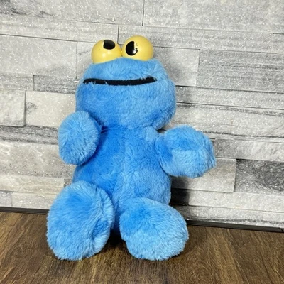 Vintage Sesame Street Cookie Monster Plush 13” Rattle Eyes Blue Toy - Image 1 of 4