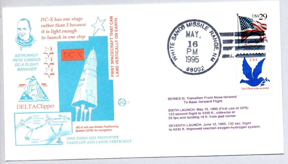 DELTA CLIPPER DC-X 6º lanzamiento 16/05/1995, astronauta pete conrad, arena blanca Foto 1 de 1