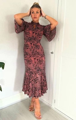 Whistles Womens Pink Midi Dress High Neck RRP £179 - Image 1 of 4