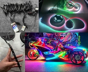 Full Tinted 16PCS 2FT 26" CHASING Dynamic Lights Strip for Slingshot Golf Cart - Picture 1 of 18