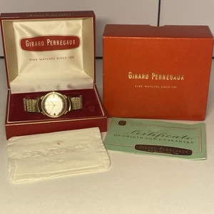 1967 Girard Perregaux 14K Gold Men's Watch With Original Box & Papers, Running - Picture 1 of 11