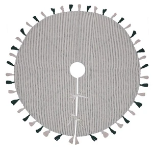 48" Green Stripe Cotton Tree Skirt - Picture 1 of 1