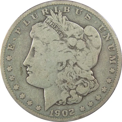 1902 Morgan Dollar VG Very Good Silver $1 Coin SKU:I22095 - Image 1 of 4