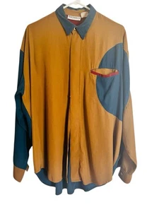 Men’s Vintage asymmetrical shirt Color Block 1980’s New Wave, Hip Hop, Fresh Pri - Picture 1 of 14