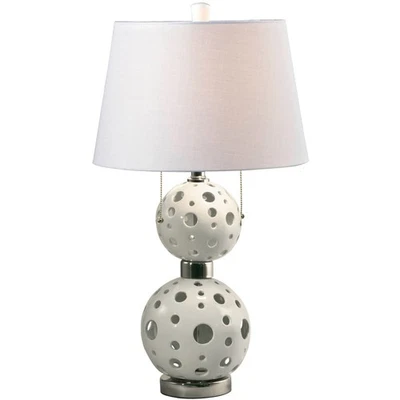 Lámpara de mesa Dale Tiffany PT13273 Springdale níquel pulido Foto 1 de 2