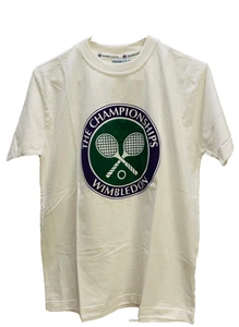 Camiseta Wimbledon nueva sin etiquetas, blanca con logotipo púrpura/verde, ropa oficial, algodón, XS - Imagen 1 de 8