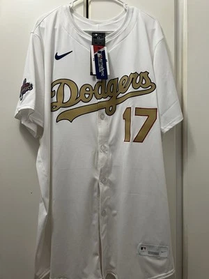 Camiseta deportiva de los Dodgers de Los Ángeles Nike Elite Shoei Ohtani Gold Serie Mundial 52/XXL NUEVA CON ETIQUETAS Foto 1 de 4