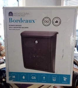 Bordeaux Rubbed Bronze,Wall Mount Mailbox With Lock/Keys Medium 2697RZ-10 New - Picture 1 of 4
