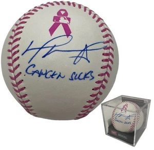 David Ortiz Autograph Breast Cancer Awareness Month Baseball - Picture 1 of 1