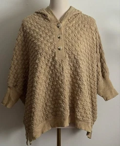 Sudadera con capucha texturizada beige caballete para mujer M - Imagen 1 de 5