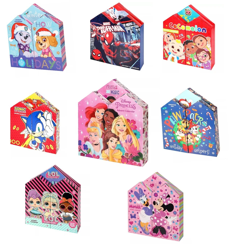 Disney Christmas Advent Calendar Kids Characters Jewelry Hair, colours Xmas Gift - Image 1 of 1
