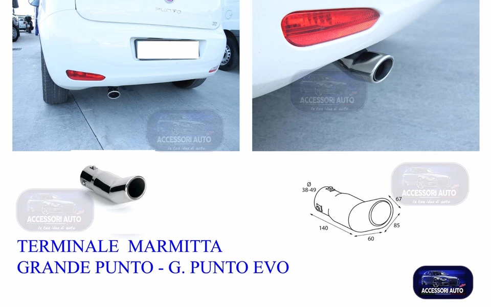 Terminale di Scarico Marmitta Ts-33 in acciaio inox lucidato per Auto Lampa