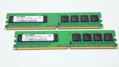 ELPIDA 2x1Gb (PAIR) DDR2 PC2-6400U (TESTED on INTEL) - PC Memory - Image 1 of 2