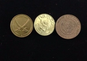 Arcade Coin Lapel Pins, Namco, Black Beard's Cove, Chuck E. Cheese, Artisan Made - Picture 1 of 8