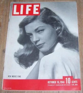 Life Magazine October 16, 1944 Lauren Bacall Danny Kaye William Penn Sky Battle - Picture 1 of 1