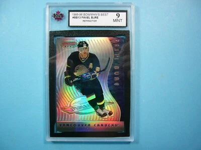 1995/96 BOWMAN'S BEST NHL HOCKEY CARD #BB13 PAVEL BURE REFRACTOR KSA 9 MINT - Image 1 of 2