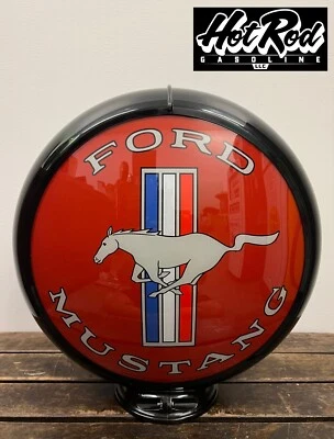 FORD MUSTANG Reproduction 13.5" Gas Pump Globe - (Black Body) - Image 1 of 3