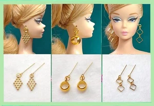 Dreamz GOLD DANGLE EARRINGS Jewelry for 11.5" doll - Choice of different designs - Picture 1 of 4