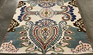IVORY / TEAL 5'-0" x 5'-0" Flaw in Rug, Reduced Price 1172673294 BEL118A-5SQ - Picture 1 of 4
