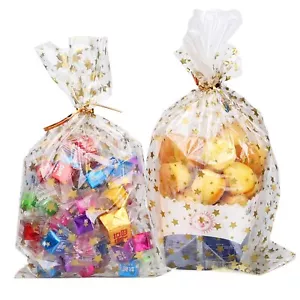 Star-Printed Cellophane Treat Bags with Twist Ties for Parties and Weddings - Picture 1 of 7