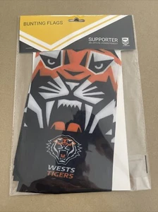 NRL Wests Tigers 150cm Bunting Flag Banner - Jersey Football New - Picture 1 of 4