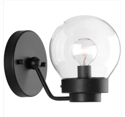 Progress Lighting P300112-031 Spatial 1-Light Black Bath Vanity Light - Image 1 of 4