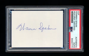 WARREN SPAHN SIGNED MINT CUT PSA/DNA AUTOGRAPHED MILWAUKEE BRAVES 1957 WSC  - Picture 1 of 1