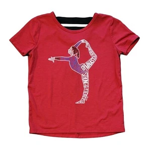 Justice Girls Size 6 Red Short Sleeve Gymnastics T-Shirt - Picture 1 of 8
