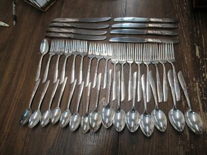 1958 Wm A Rogers cubiertos plateados superpuestos Oneida Ltd 40 piezas siempre/madera silvestre - Imagen 1 de 9